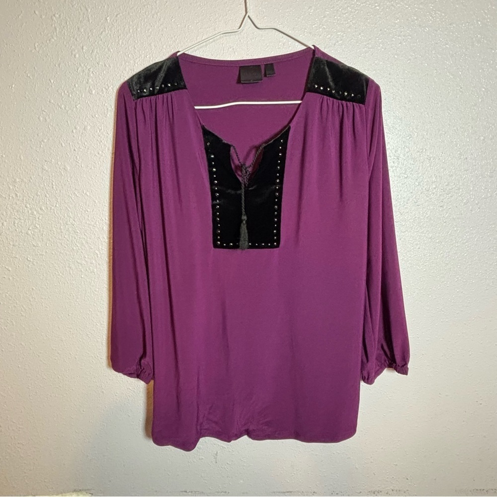 Rafaella Violet Blouse with Dark Accents